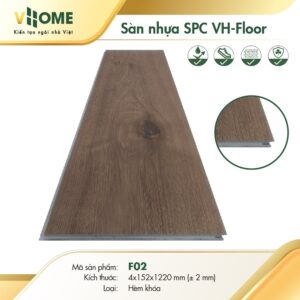 Sàn nhựa hèm khoá SPC VHOME - F02 4mm