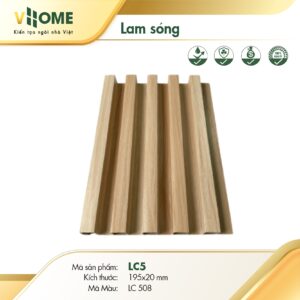 Tấm ốp nhựa lam sóng cao 5 sóng VHOME - Vân gỗ LC508
