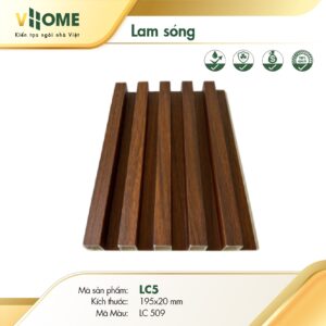 Tấm ốp lam sóng cao 5 sóng VHOME - Vân gỗ LC509