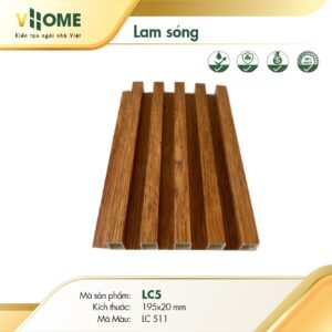 Tấm ốp lam sóng cao 5 sóng VHOME - Vân gỗ LC511