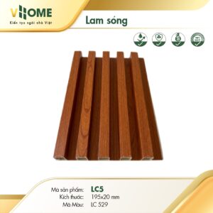 Tấm ốp lam sóng cao 5 sóng VHOME - Vân gỗ LC529