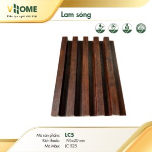 Tấm ốp lam sóng cao 5 sóng VHOME - Vân gỗ LC525