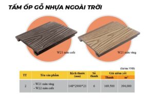 Giá tấm ốp gỗ nhựa ngoài trời VHOME