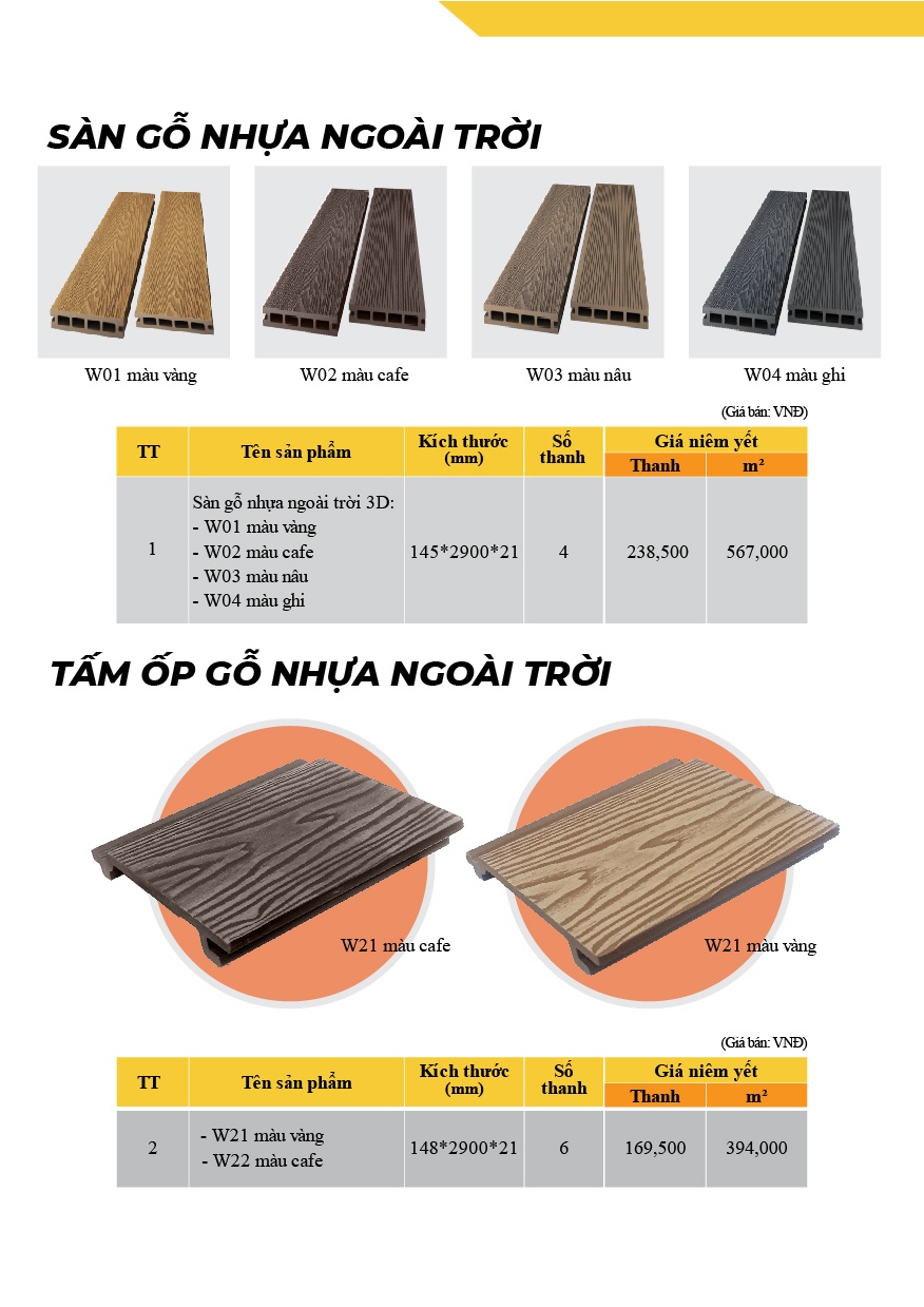 Tổng hợp sản phẩm Gỗ Nhựa Ngoài Trời VHOME