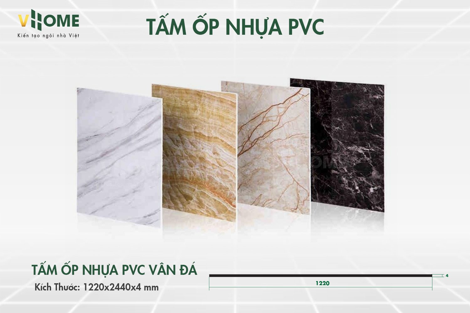 Tấm ốp nhựa PVC Vân đá VHOME