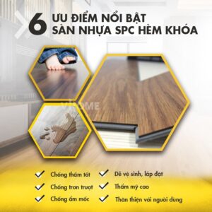 Ưu điểm vượt trội của sàn nhựa SPC hèm khoá Vhome