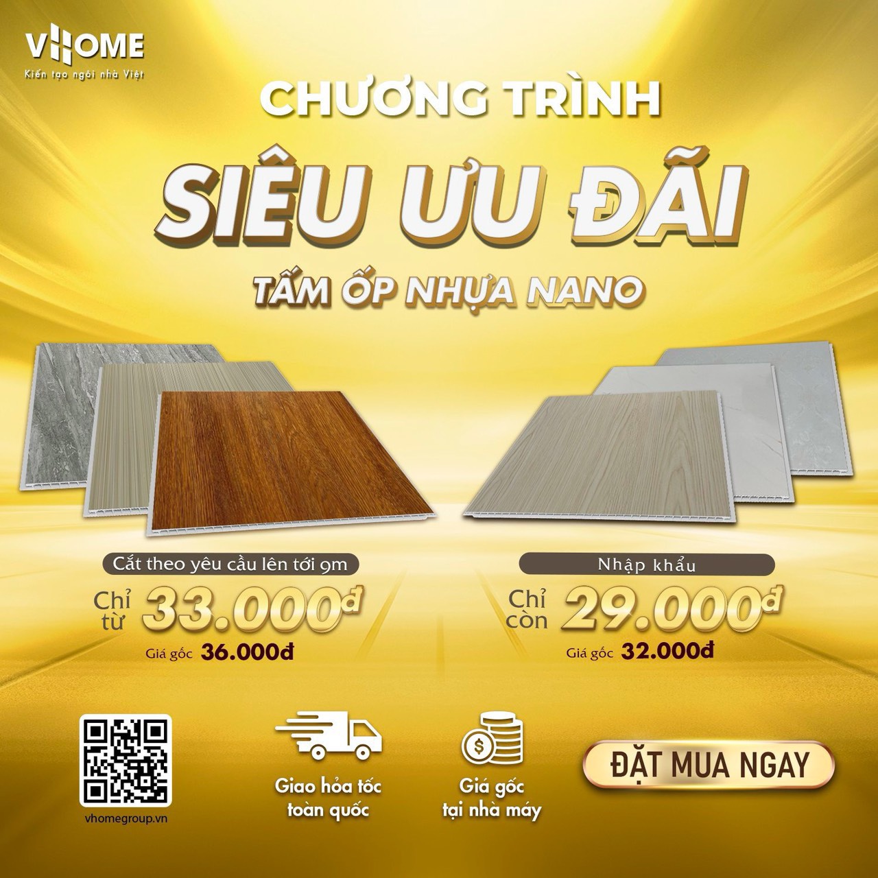 Tấm ốp nano VHOME - cắt theo yêu cầu