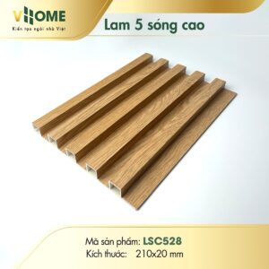 Tấm ốp lam sóng cao 5 sóng - Vân gỗ LSC528