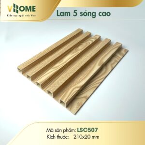 Tấm ốp lam sóng cao 5 sóng - Vân gỗ LSC507