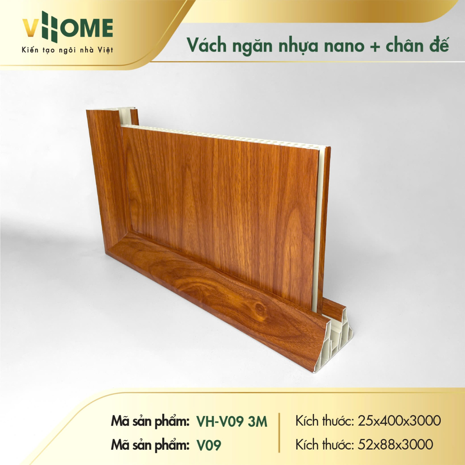 VHOME cung cấp tấm vách nhựa với kích thước đa dạng theo nhu cầu cá nhân