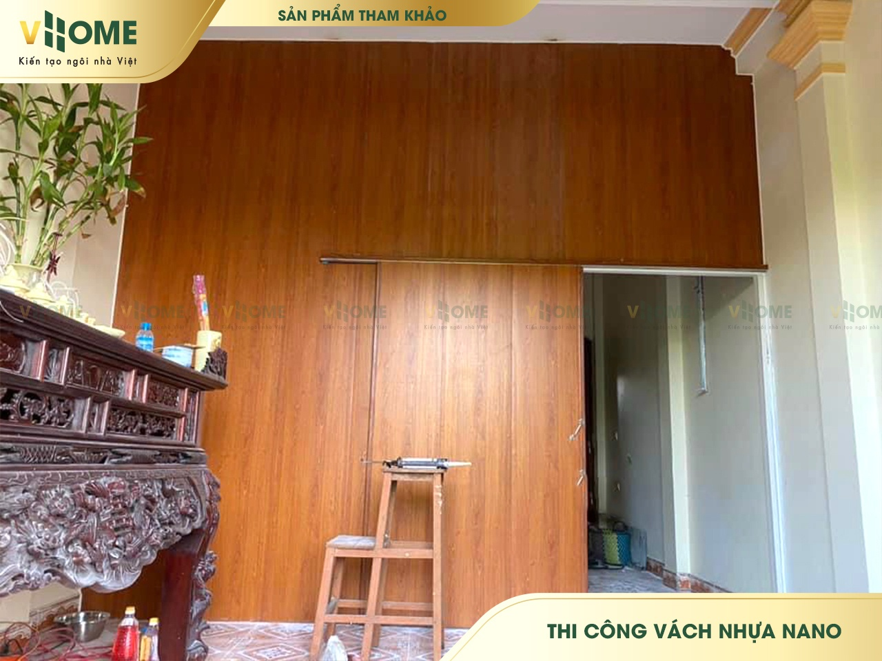 Vách nhựa Nano ngăn phòng thờ