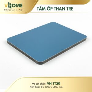 Tấm ốp than tre Màu Xanh 8mm Cốt Đen Vhome P.TT20