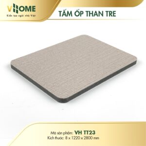 Tấm ốp than tre Vân Vải 8mm Cốt Đen Vhome P.TT23