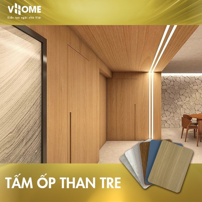 Ứng dụng của tấm ốp than tre Vhome