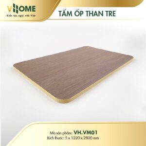 Tấm ốp than tre Vân Gỗ Vhome VM01 cốt Vàng