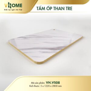 Tấm ốp than tre Vân Đá Vhome VS08 cốt Vàng