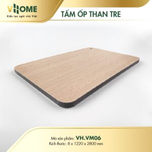 Tấm ốp than tre Vân Gỗ Vhome VM06 cốt Đen