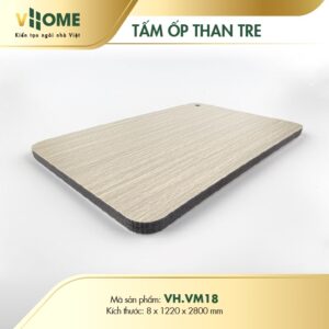 Tấm ốp than tre Vân Gỗ Vhome VM18 cốt Đen
