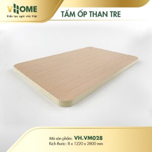 Tấm ốp than tre Vân Gỗ Vhome VM028 cốt Vàng
