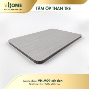 Tấm ốp than tre Vân Gỗ Vhome VM09 cốt Đen