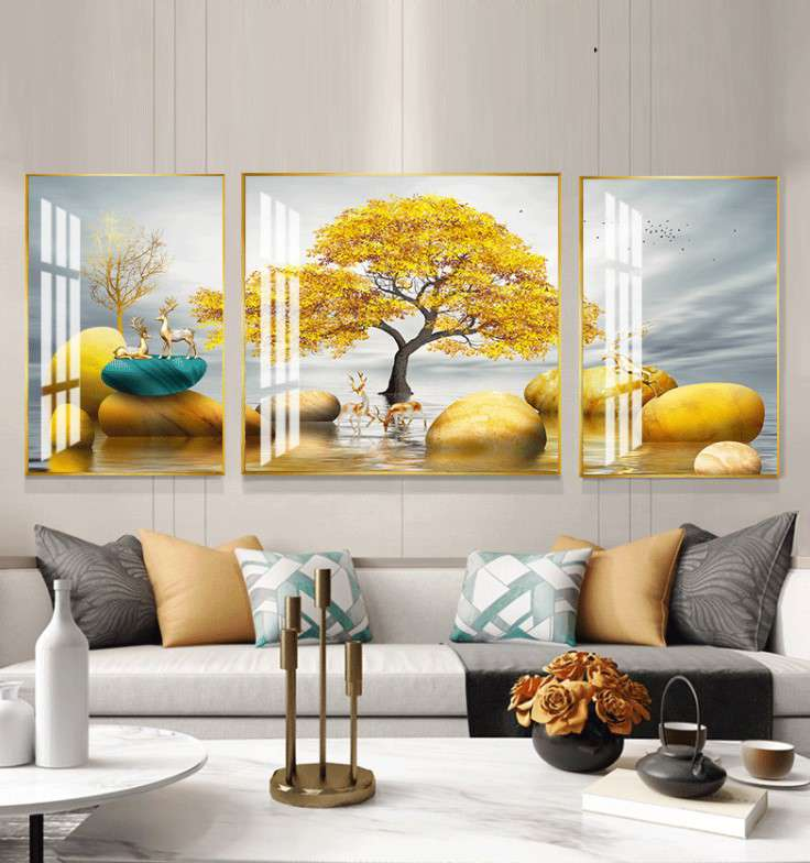 Tranh tráng gương VHOME được làm từ chất liệu bền bỉ, phù hợp với các môi trường ẩm ướt.