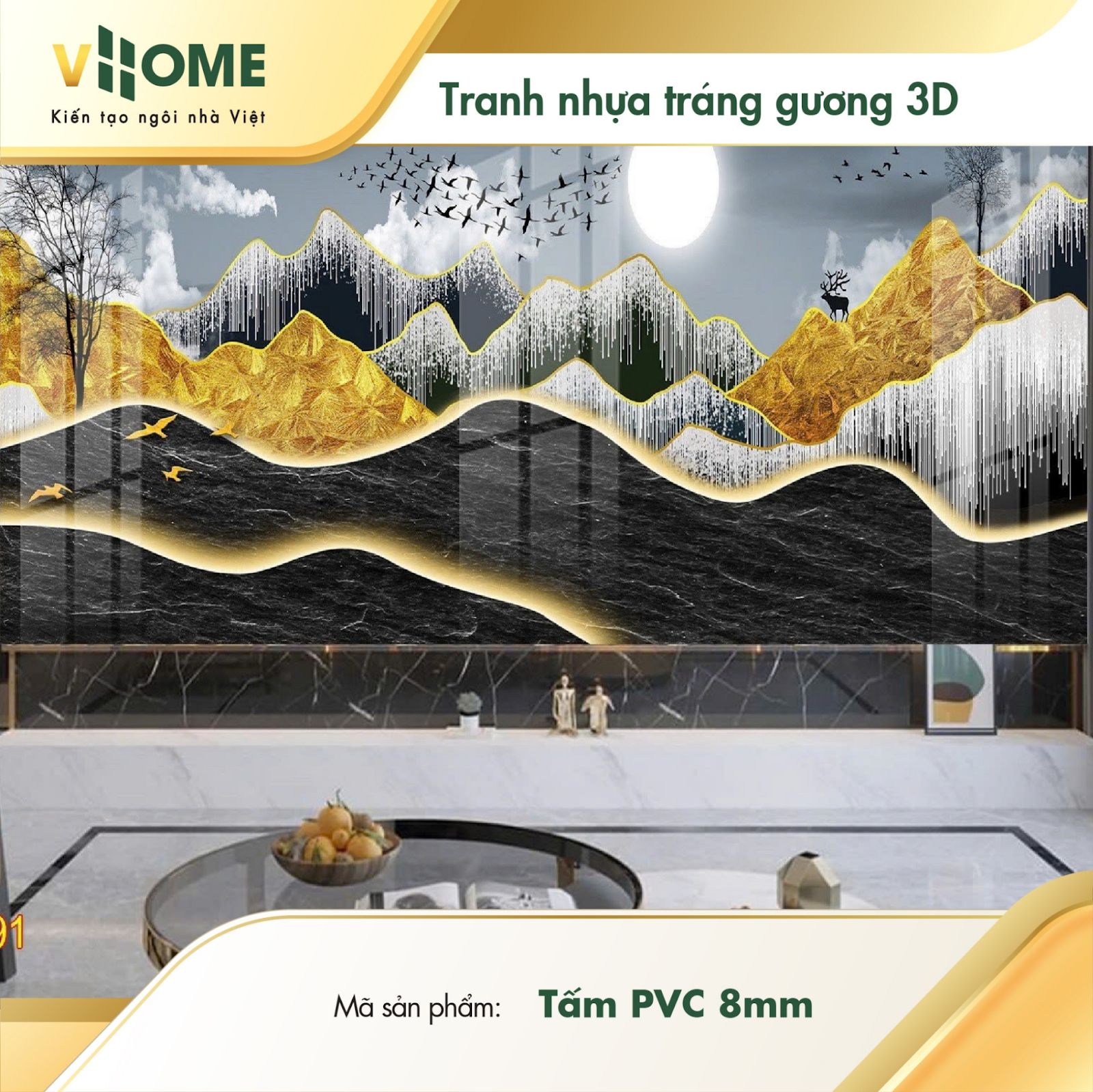 Tranh tráng gương tại VHOME luôn có giá tốt, đa dạng về kích thước và mẫu mã.