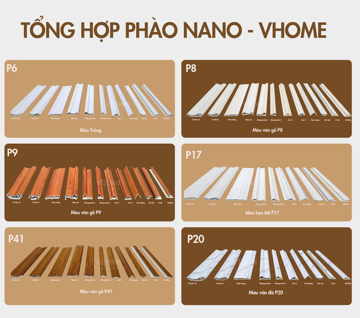 Tổng hợp phào nhựa Nano Vhome